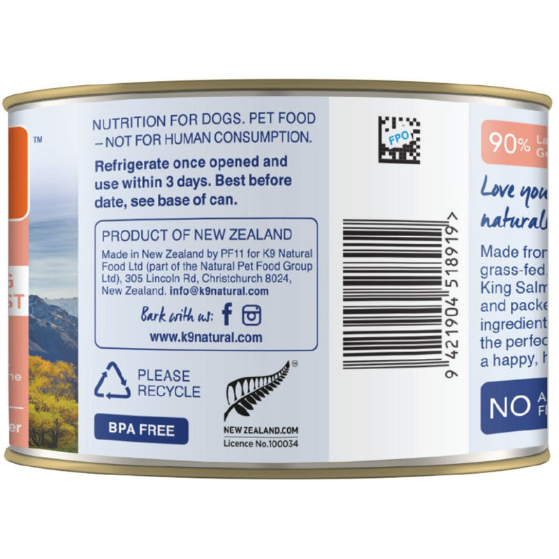 K9 Natural Canned Lamb & Salmon Feast