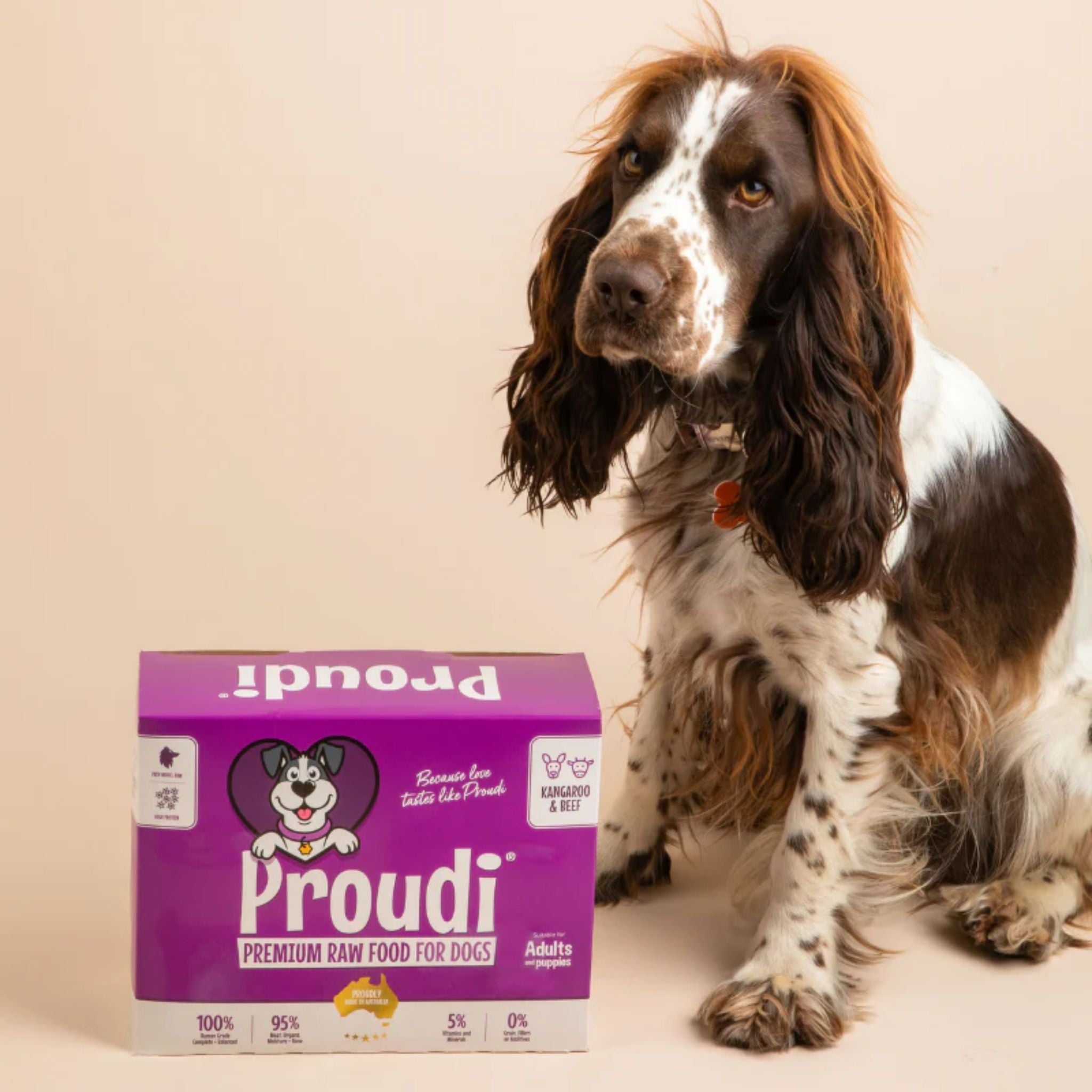 Proudi Kangaroo and Beef Raw Patties for Dogs