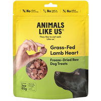 Animals Like Us Grass-Fed Lamb Heart dog treats, packaging front