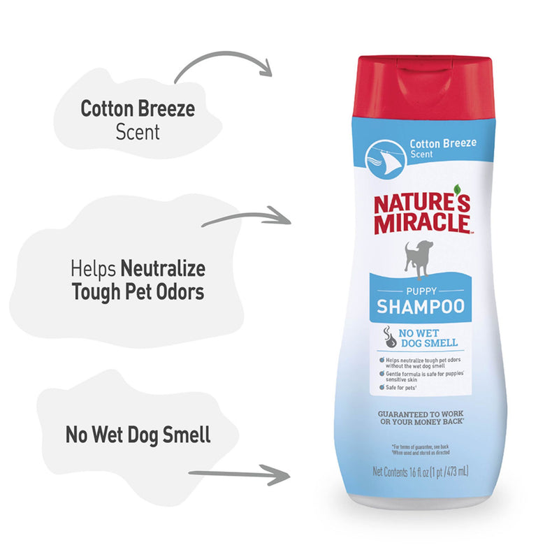 Nature's Miracle Puppy Shampoo Cotton Breeze Scent - 473ml | PeekAPaw Pet Supplies