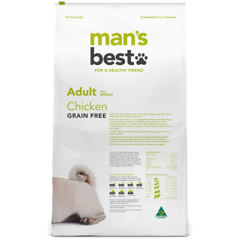 Mans Best Adult Dog Food Chicken  - Back | PeekAPaw Pet Supplies