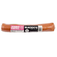 BlackDog Jumbo Pork Roll in shrink wrap with a wrap-around label