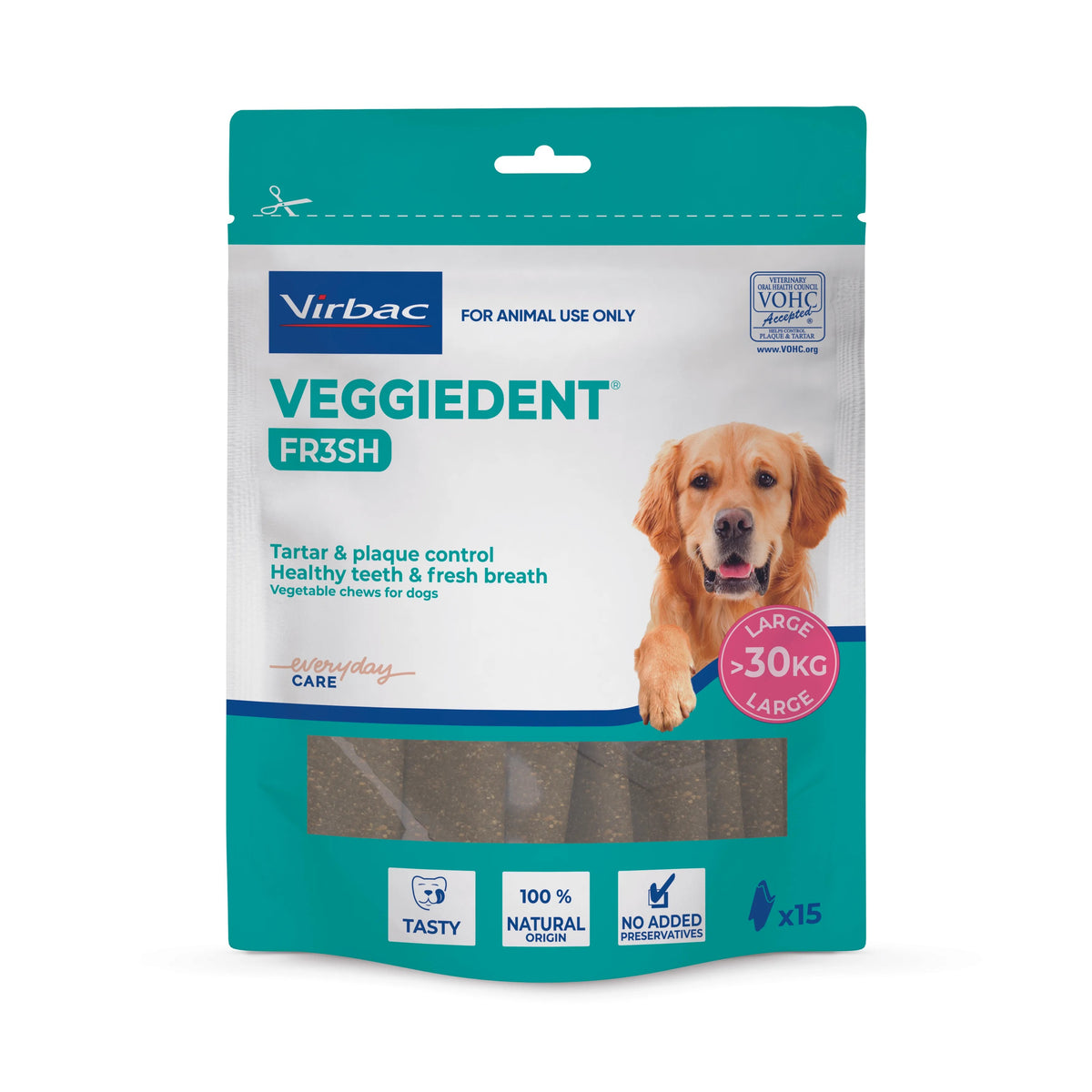 Virbac Veggiedent Fresh dental chews for large dogs over 30kg – front of pack
