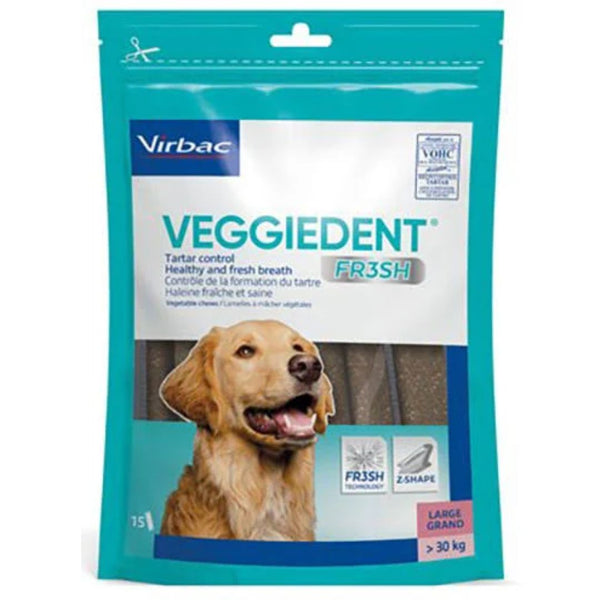 Virbac Veggiedent Fr3sh Dental Chews for Dogs - Large Dogs  | PeekAPaw Pet Supplies