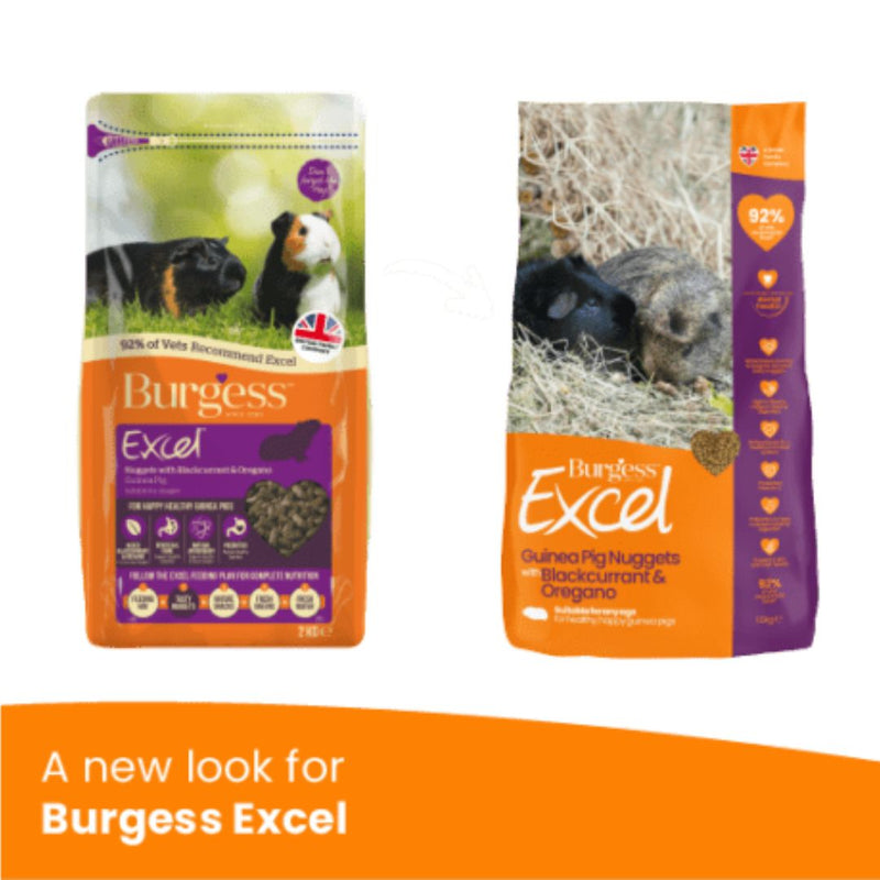 Burgess Excel Guinea Pig Nuggets with Blackcurrant & Oregano - New packaging | PeekAPaw Pet Supplies