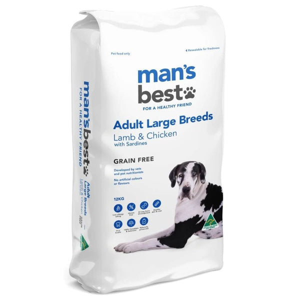 Mans Best Adult Large Breeds Dog Food Lamb & Chicken - 12kg | PeekAPaw Pet Supplies
