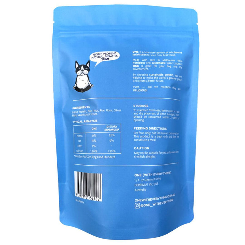 One with Everything Large Protein Bites - Back | PeekAPaw Pet Supplies