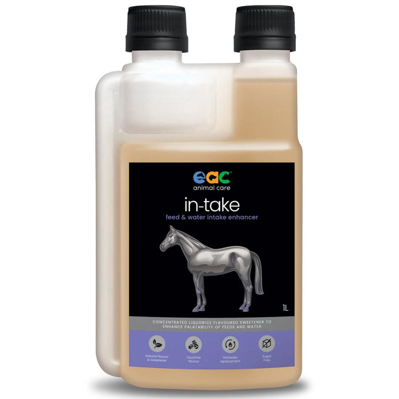 EAC Animal Care in-Take - Feed and Water Enhancer for Horses - 1L | PeekAPaw Pet Supplies
