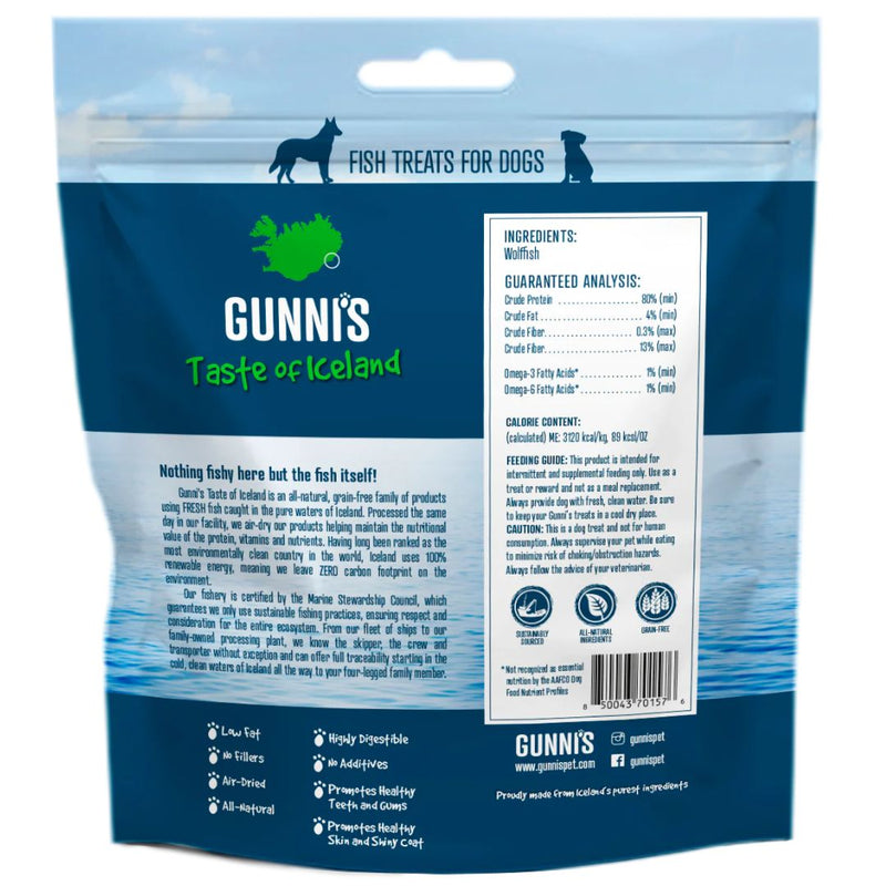 Gunni's Taste of Iceland Dog Treats Wolffish Baby Bites - 71g | PeekAPaw Pet Supplies