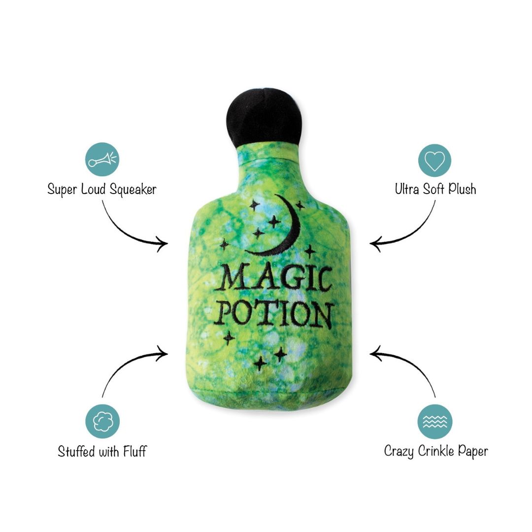 Fringe Studio Halloween Plush Squeaker Dog Toy - Going Through The Potions  | PeekAPaw Pet Supplies