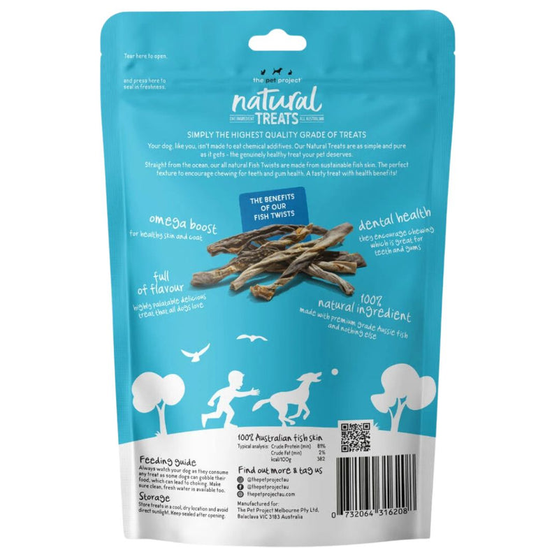 The Pet Project Natural Dog Treats Fish Twists -Back | PeekAPaw Pet Supplies