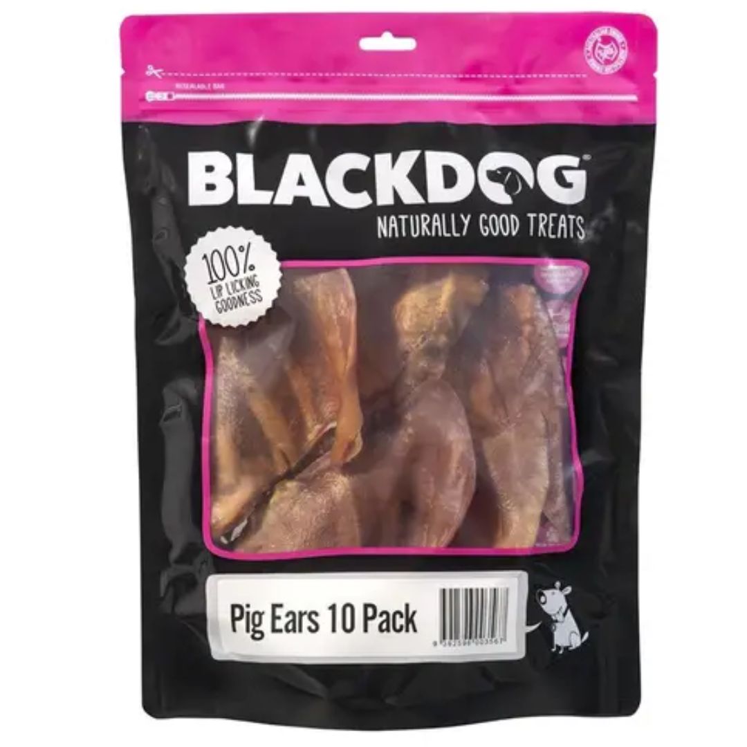 Blackdog Pigs Ears Dog Treats - 10Pk | PeekAPaw Pet Supplies