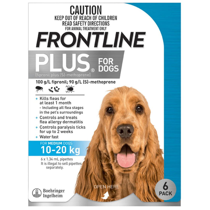Frontline Plus for Dogs - 6 Pack (10-20kg) | PeekAPaw Pet Supplies