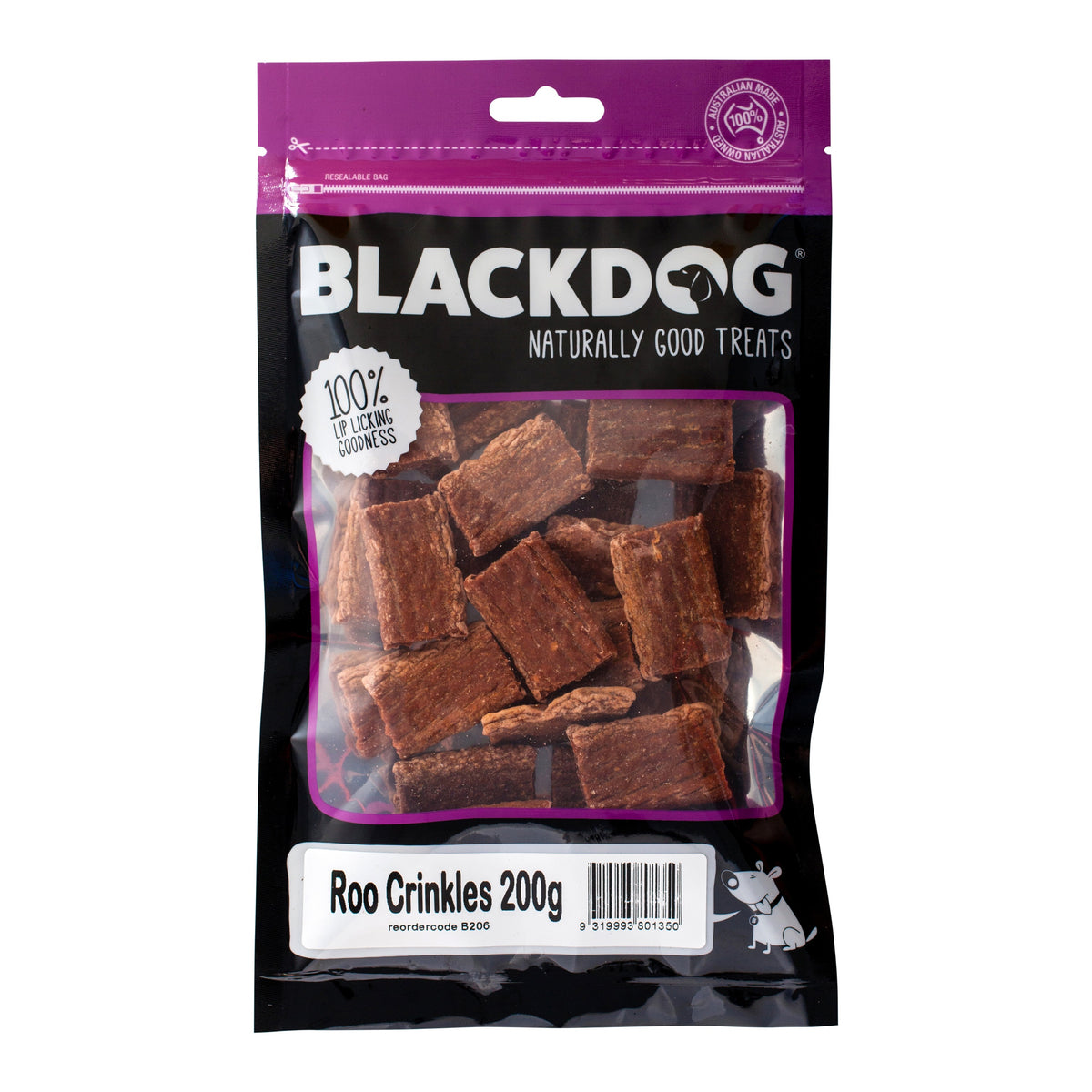 BlackDog Roo Crinkles 200g – front of pack