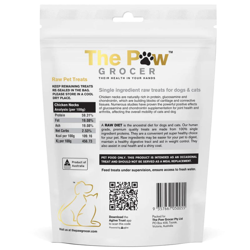 The Paw Grocer Freeze Dried Dogs & Cats Treats Chicken Necks - Back | PeekAPaw Pet Supplies