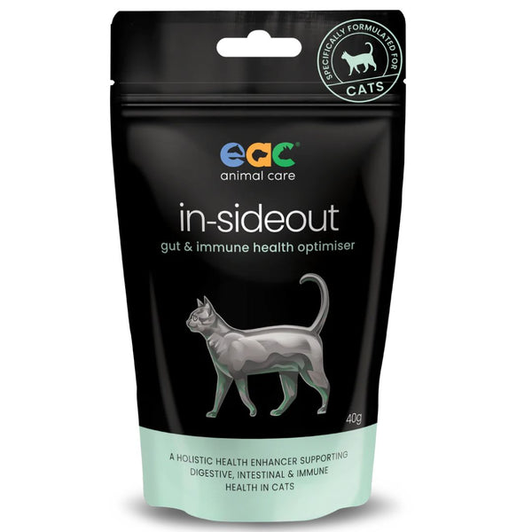 EAC Animal Care in-Sideout Cat formula - Pre & Probiotic Nutraceutical Supplement for Cats - 40g | PeekAPaw Pet Supplies