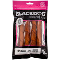 BlackDog Pork Twists Dog Treats 4Pk