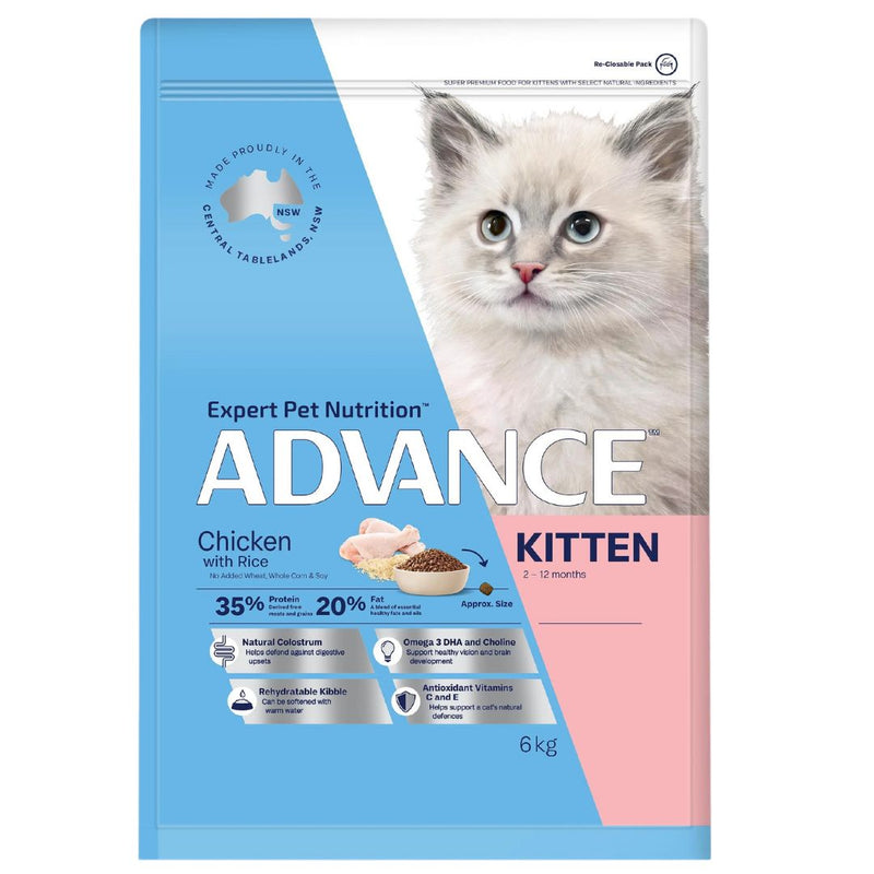 ADVANCE Kitten Dry Cat Food Chicken with Rice - 6kg | PeekAPaw Pet Supplies