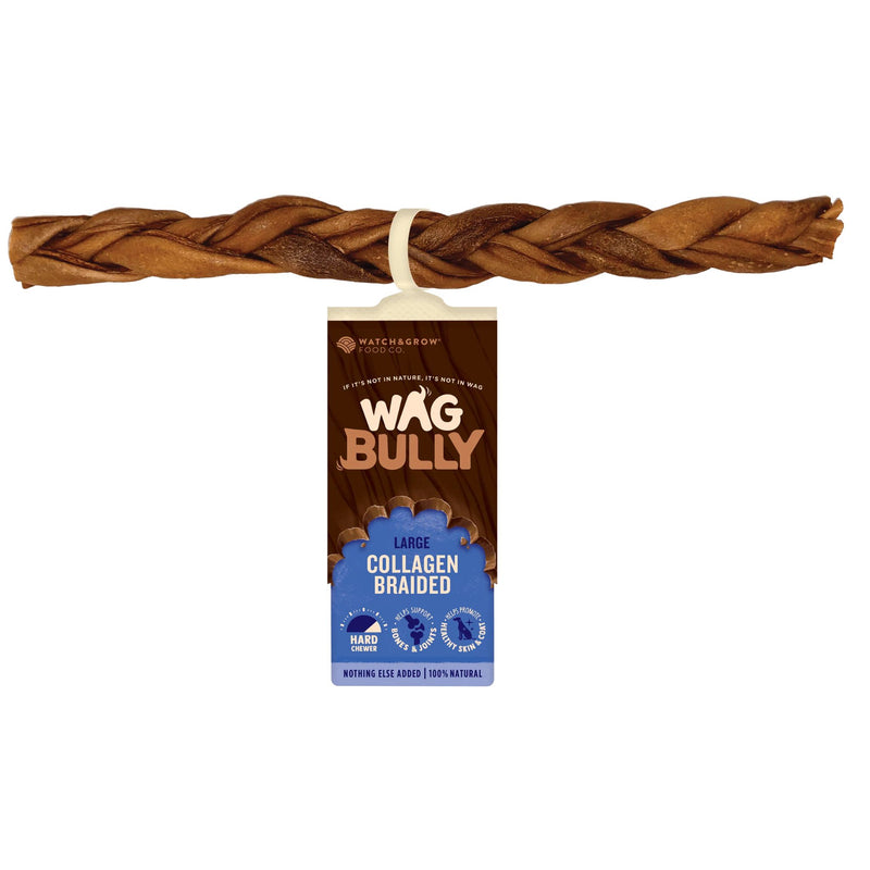 WAG Collagen Stick Braided - Large | PeekAPaw Pet Supplies