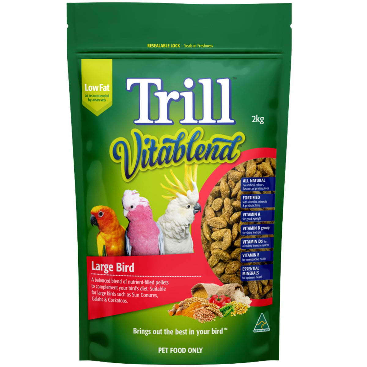 Trill Vitablend Pellets for Large Birds pack