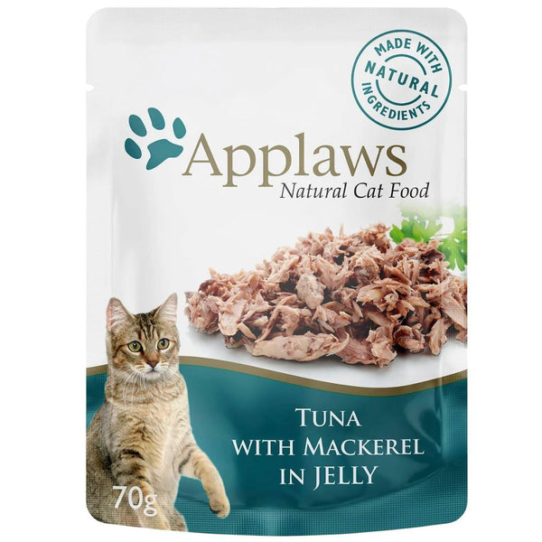 Applaws Natural Wet Cat Food Pouch Tuna with Mackerel in Jelly - 70g x 16 | PeekAPaw Pet Supplies