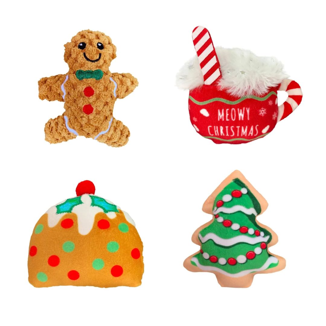 KONG Cat Toys Holiday Scrattles Cafe - 12 Pieces | PeekAPaw Pet Supplies