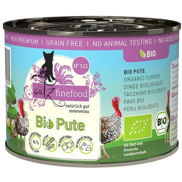 Catz Finefood Bio No.511 – Organic Turkey - 200g x 6 | PeekAPaw Pet Supplies