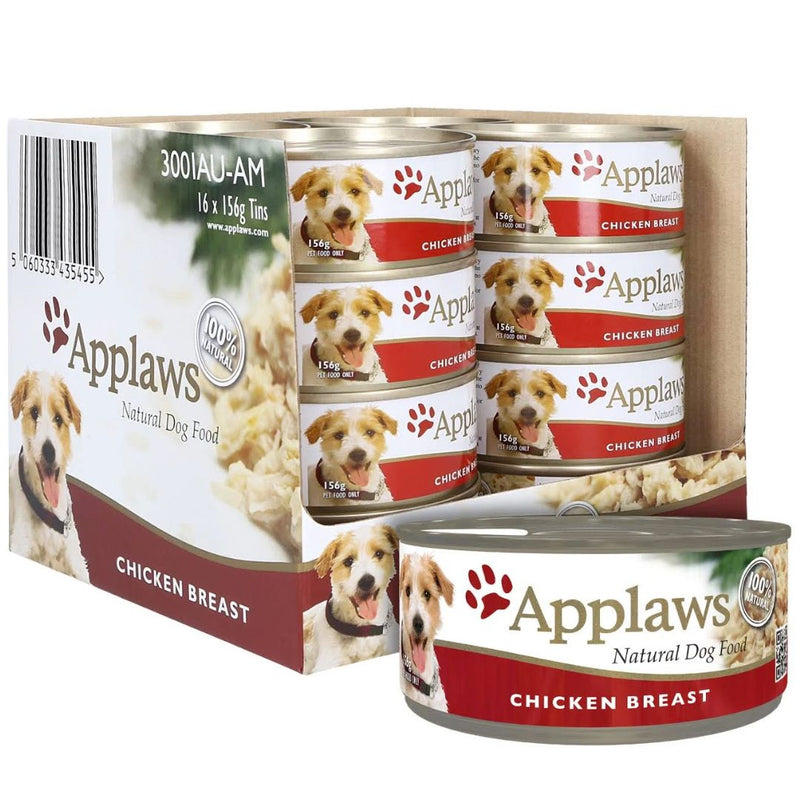 Applaws Natural Wet Dog Food Tin Chicken Breast - 156g x 16 | PeekAPaw Pet Supplies