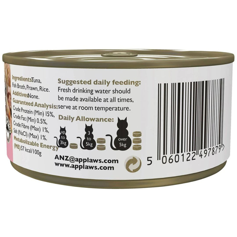Applaws Natural Wet Cat Food Tin Tuna Fillet with Prawn | PeekAPaw Pet Supplies