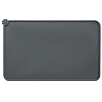 Grey All Fur You silicone pet feeding mat lying flat, seen from above on a white background