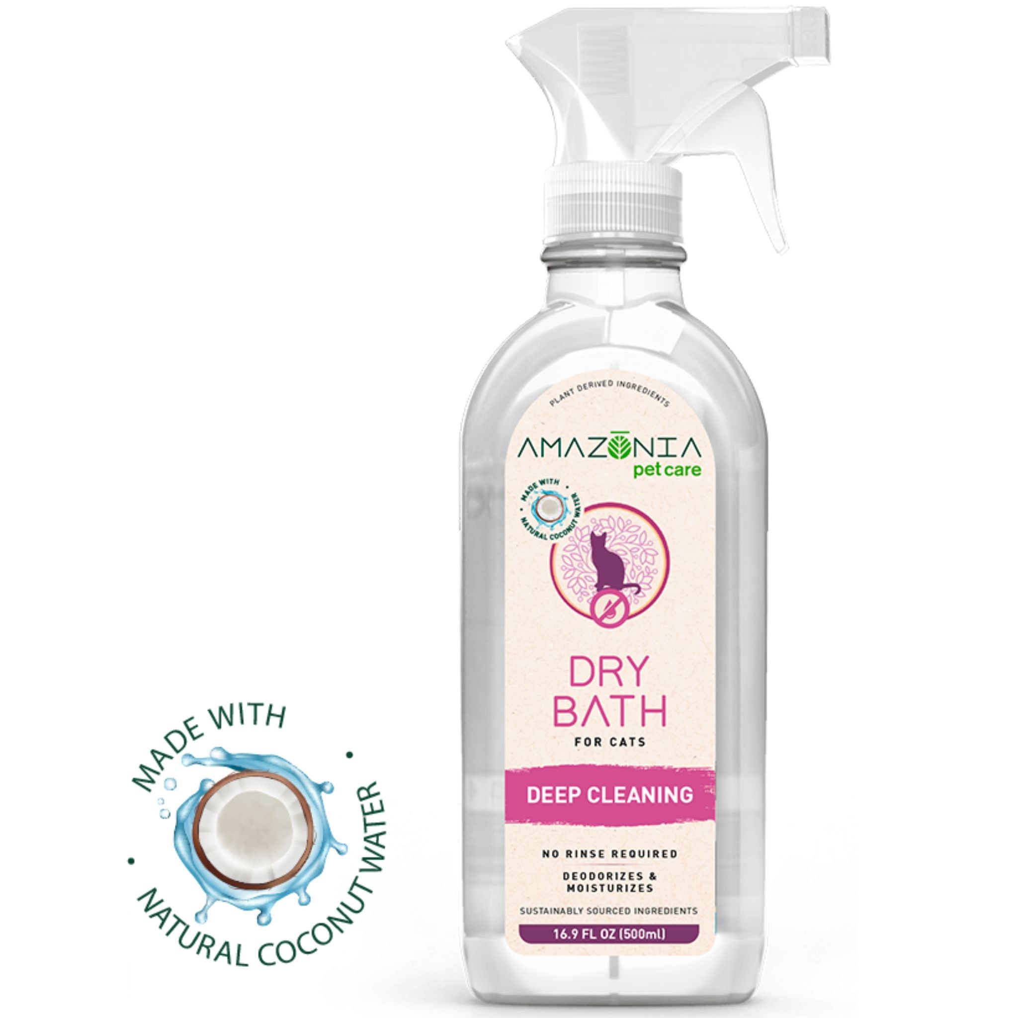 Amazonia Waterless Dry Bath Deep Cleaning For Cats 500ml | PeekAPaw Pet Supplies