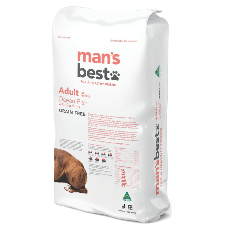 Mans Best Adult Dog Food Ocean Fish - Back | PeekAPaw Pet Supplies