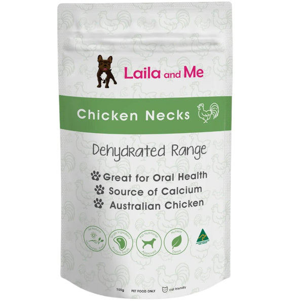 Laila & Me Dehydrated Range Dog Treats Chicken Necks  | PeekAPaw Pet Supplies