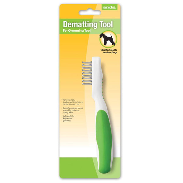 Andis Pet Grooming 9 Dematting Tool White Lime Green  | PeekAPaw Pet Supplies