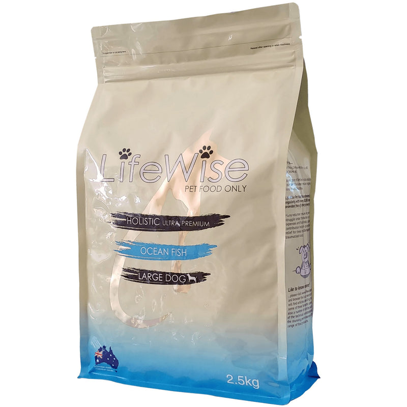 LifeWise Dry Dog Food Ocean Fish Large Bites 2.5kg | PeekAPaw Pet Supplies