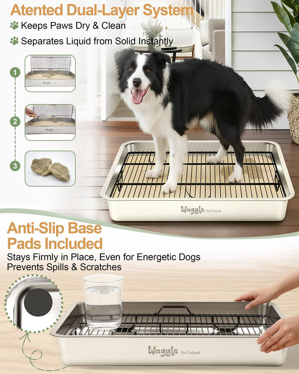 CatPak Waggle Stainless Steel Dog Toilet - view 3