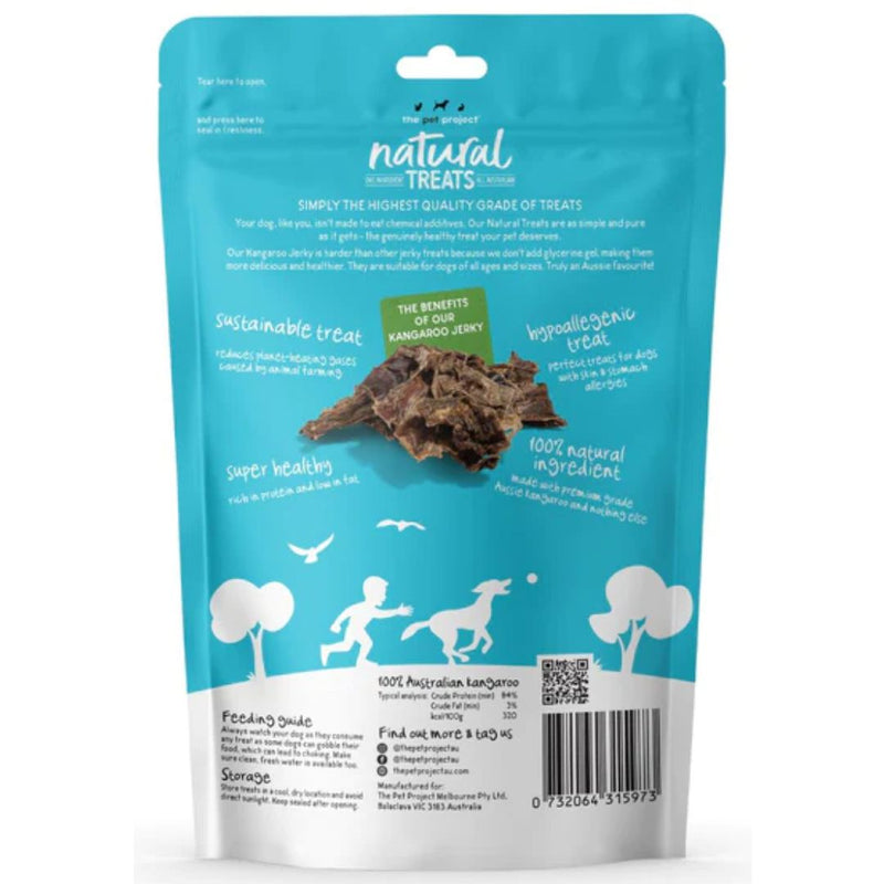 The Pet Project Natural Dog Treats Kangaroo Jerky 100G | PeekAPaw Pet Supplies