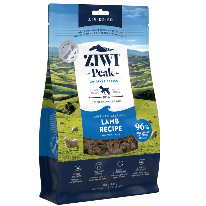 ZIWI Peak Dog Food Air Dried Lamb 454g  | PeekAPaw Pet Supplies