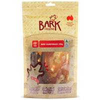 Bark & Beyond Beef Paddywhack 150g pack front, resealable kraft pouch with a clear window