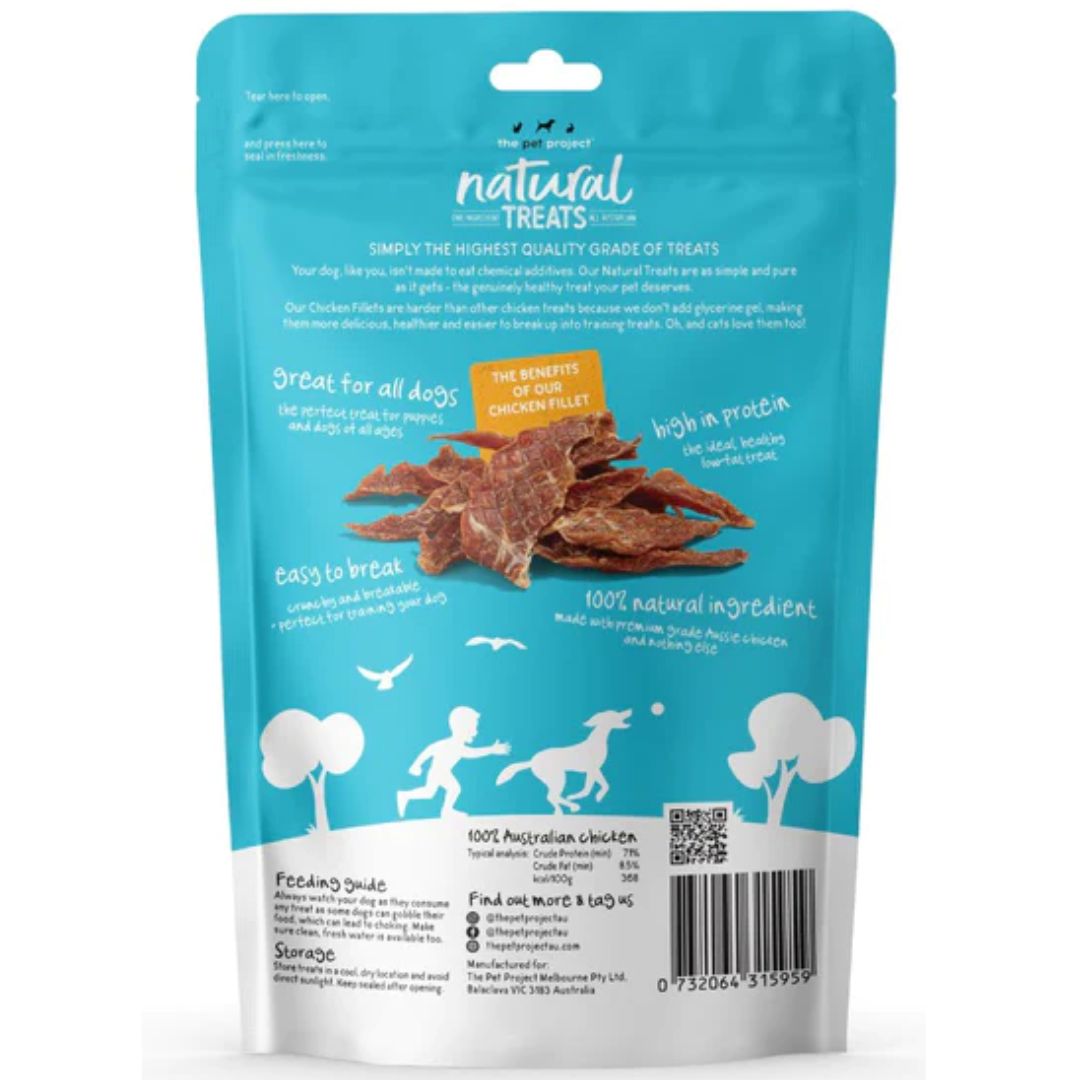 The Pet Project Cat & Dog Treats Chicken Fillet - Back | PeekAPaw Pet Supplies
