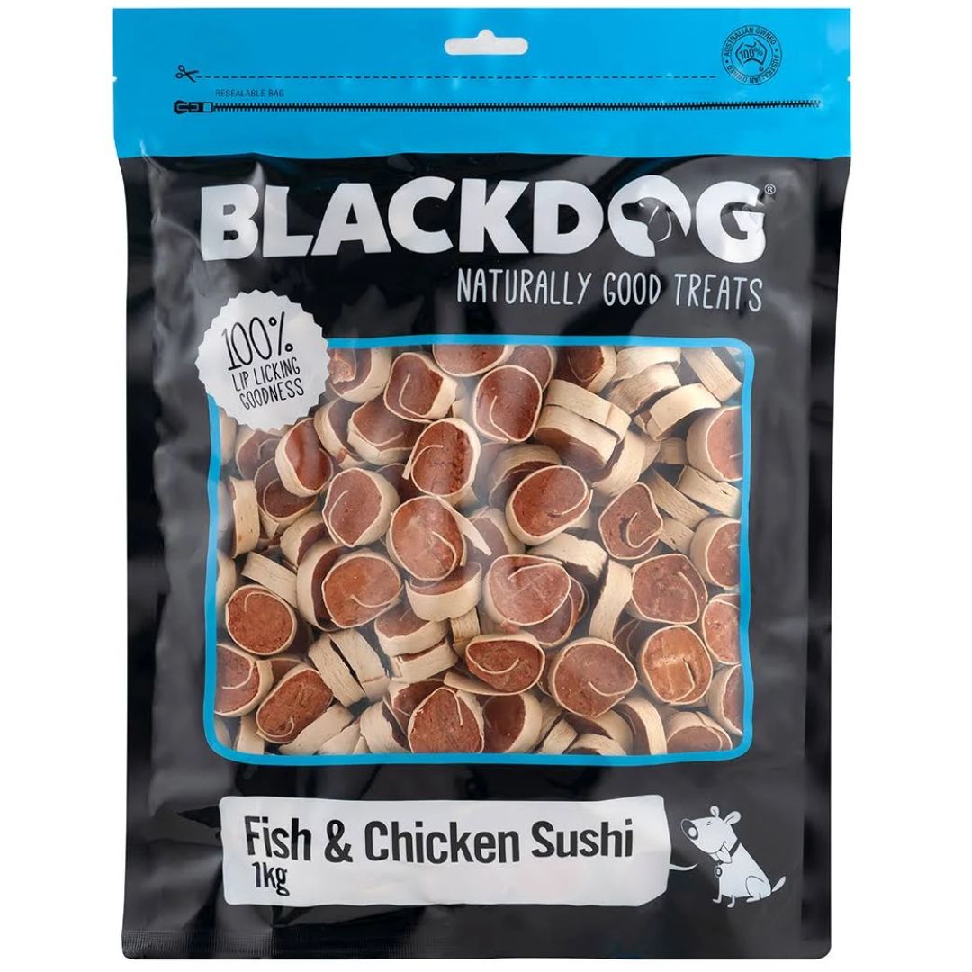 Blackdog Fish And Chicken Sushi Dog Treats - 1kg | PeekAPaw Pet Supplies