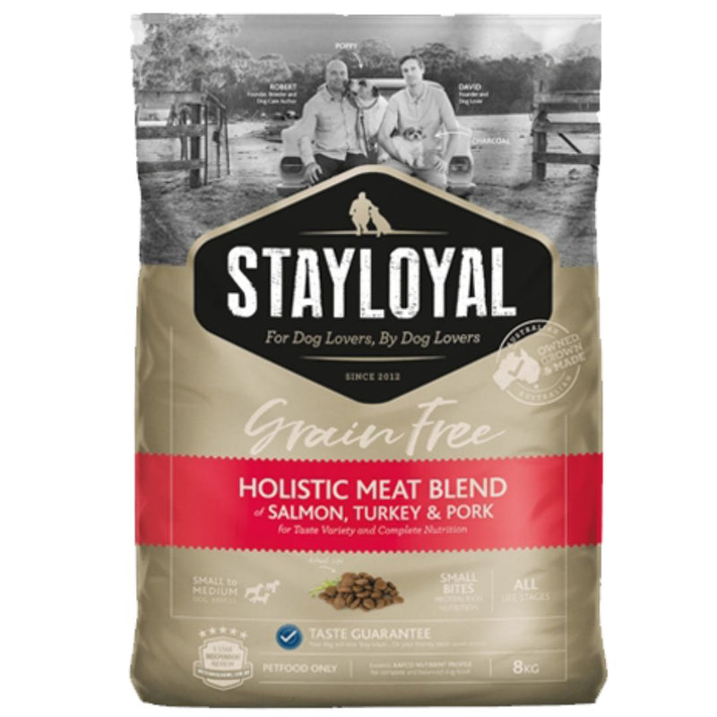 Stay Loyal Grain Free Dry Dog Food Salmon Turkey & Pork - 8kg | PeekAPaw Pet Supplies