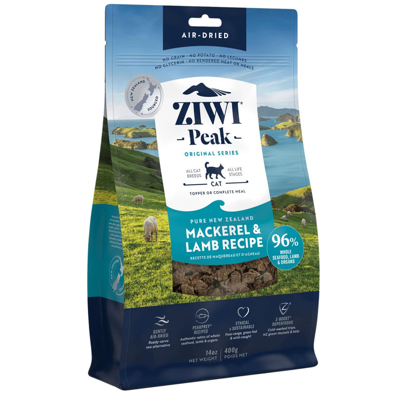 ZIWI Peak Cat Food Air Dried Mackerel and Lamb 400g | PeekAPaw Pet Supplies