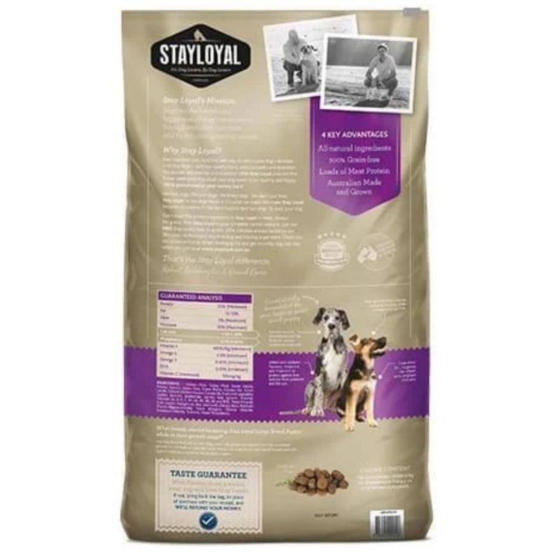 Stay Loyal Grain Free Large Breed Puppy Dry Food - Back | PeekAPaw Pet Supplies