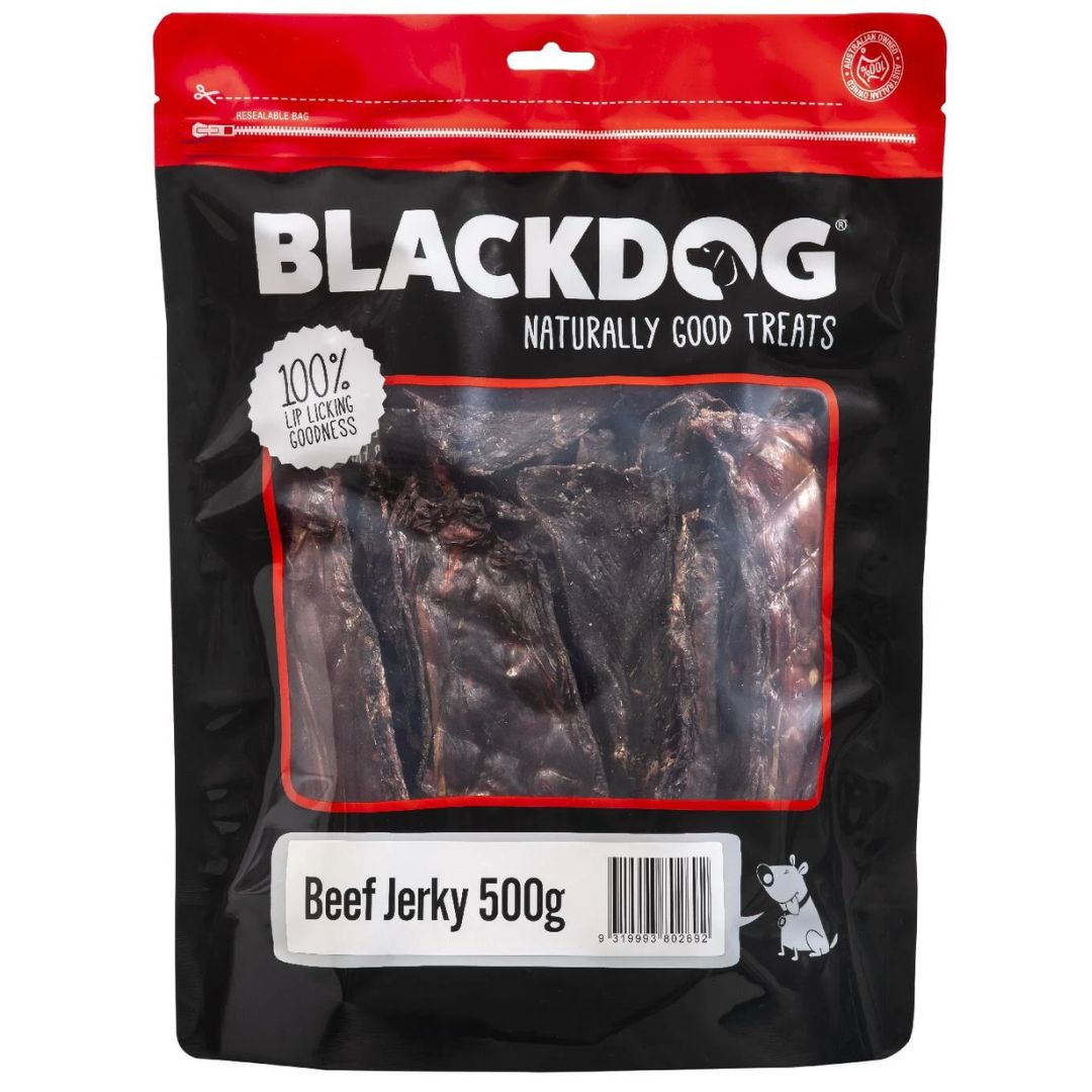 Blackdog Beef Jerky Dog Treats - 500g | PeekAPaw Pet Supplies