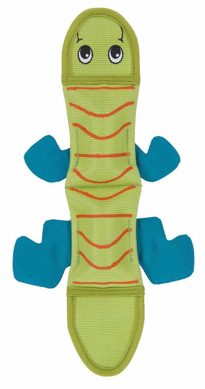 Outward Hound Fire Biterz Lizard Dog Toy - 2 Squeaker - Green | PeekAPaw Pet Supplies
