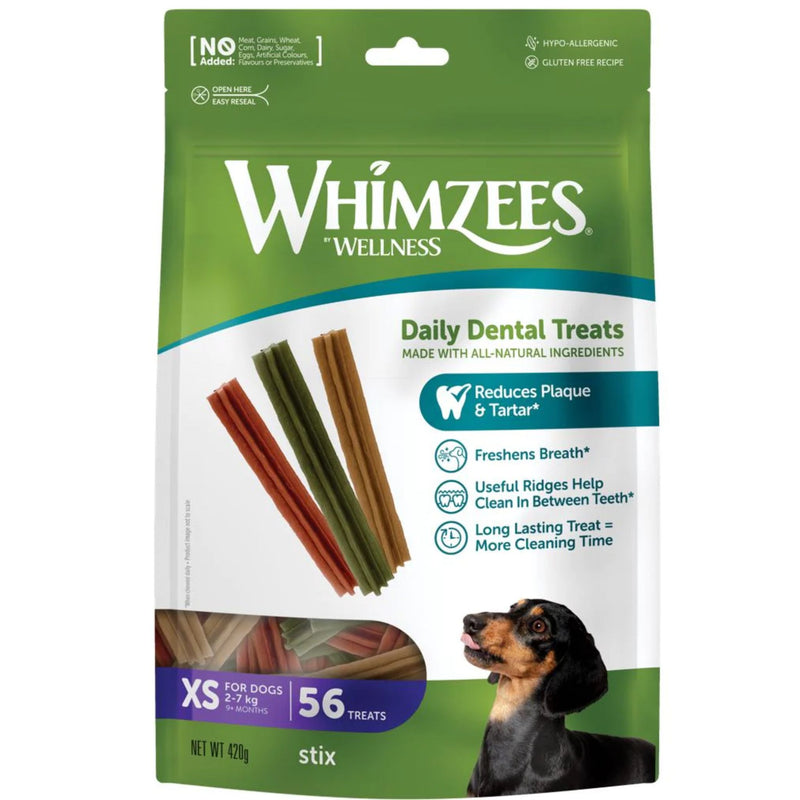 Whimzees Dental Dog Treats Stix - Xs 56 | PeekAPaw Pet Supplies