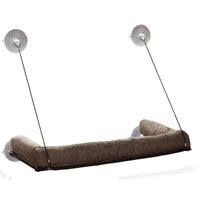 K&H EZ Mount Kitty Sill Deluxe with Bolster, 55x30cm, a brown window bed on two suction cups