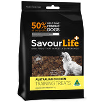 SavourLife Australian Chicken Training Treats 165g pouch, angled front view