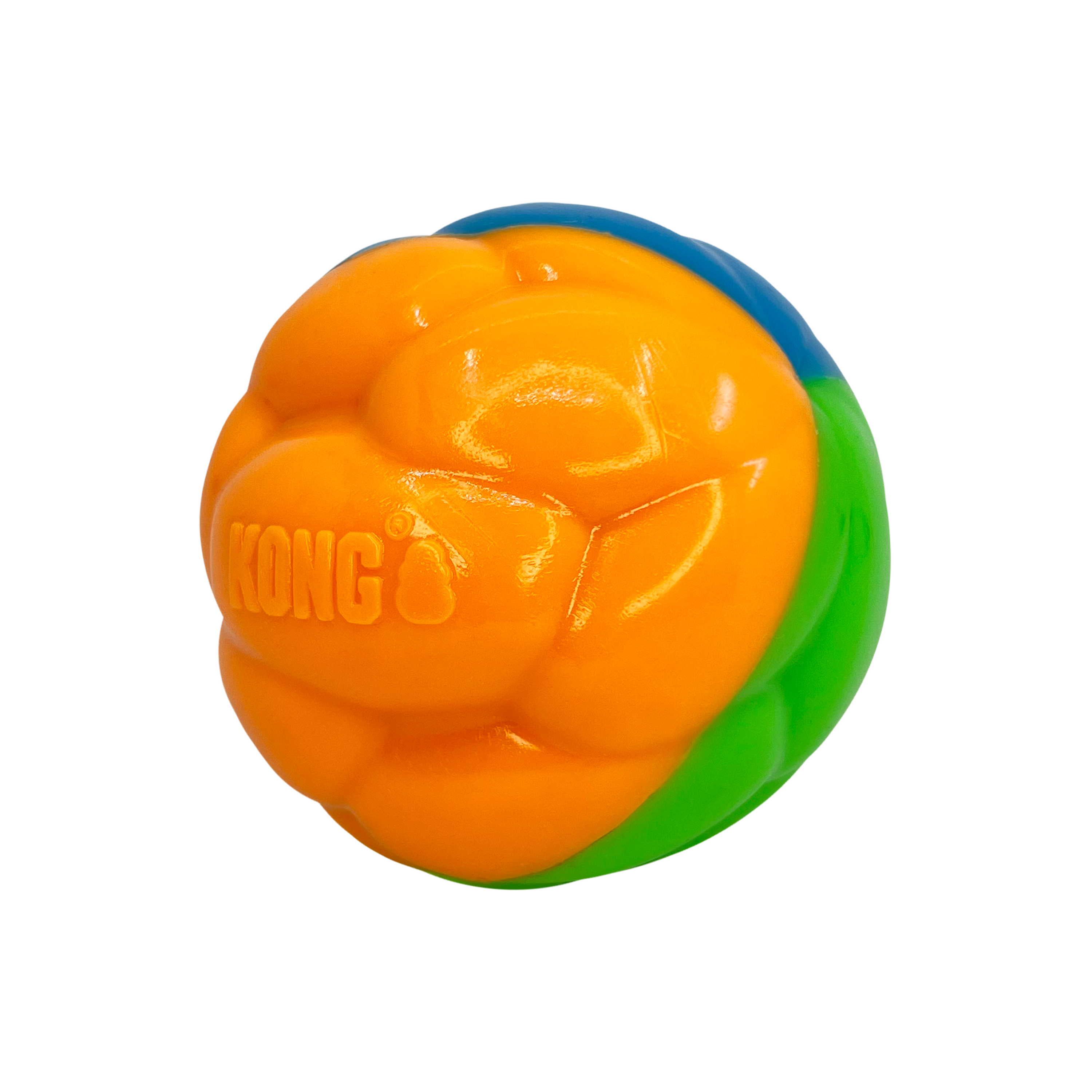 KONG Dog Toys Twistz High-Viz Ball shown on its own